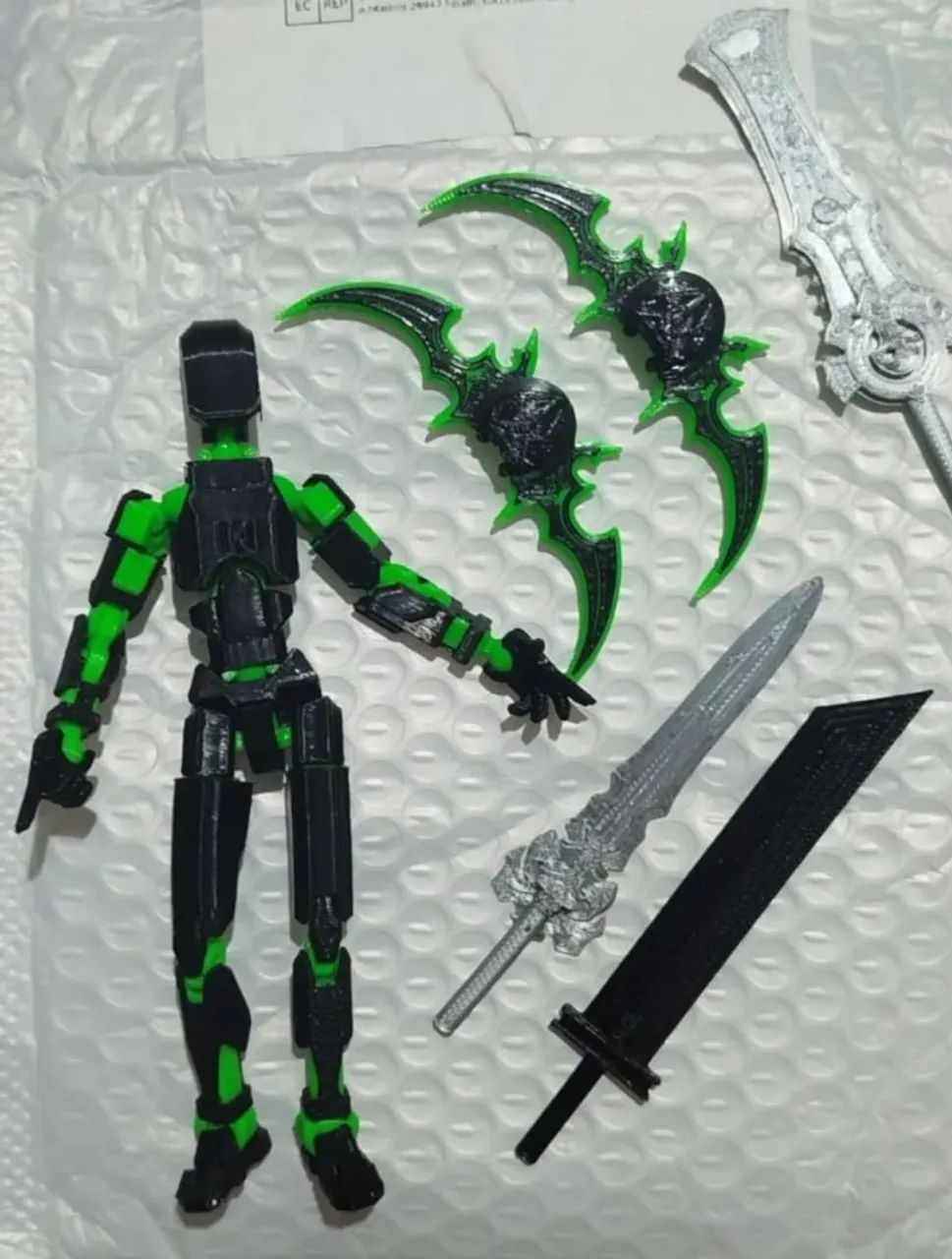 Boneco articulado Dummy verde com preto