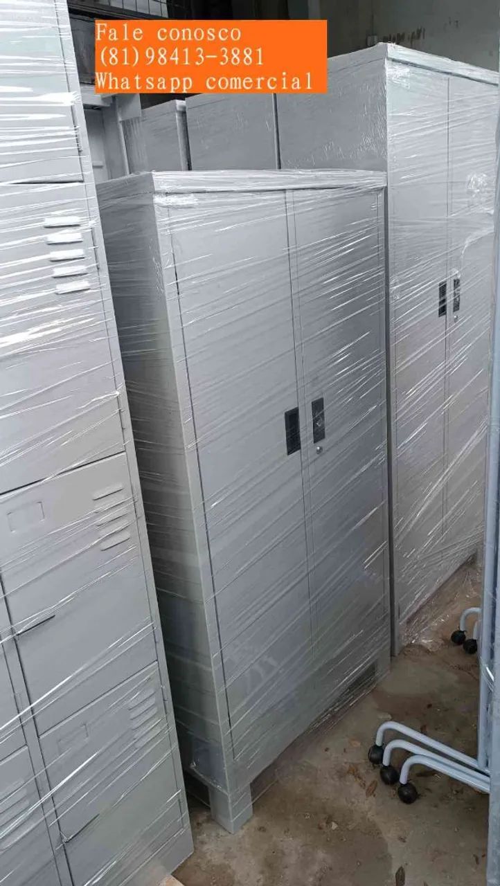 Armários de aço alto e baixo c/2 portas para escritório em até 5x sem juros no cartão 