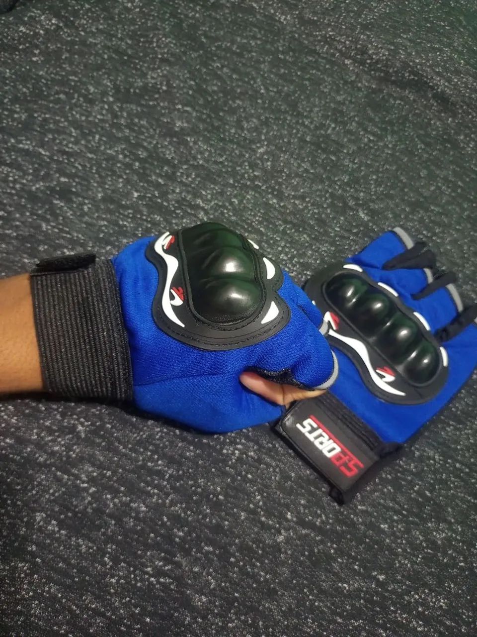 Luva De Moto Respirável Metade Dos Dedos, Luva Motoqueiro  - Foto 3