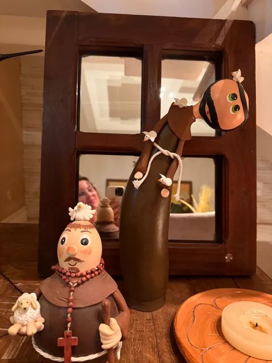 Mesa de centro rústica  e espelho madeira de lei - Foto 5