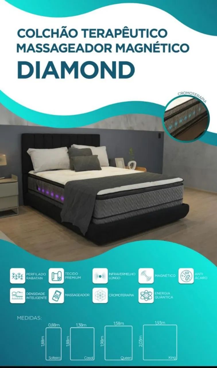 Colchão Terapêutico Massageador Magnético Diamond