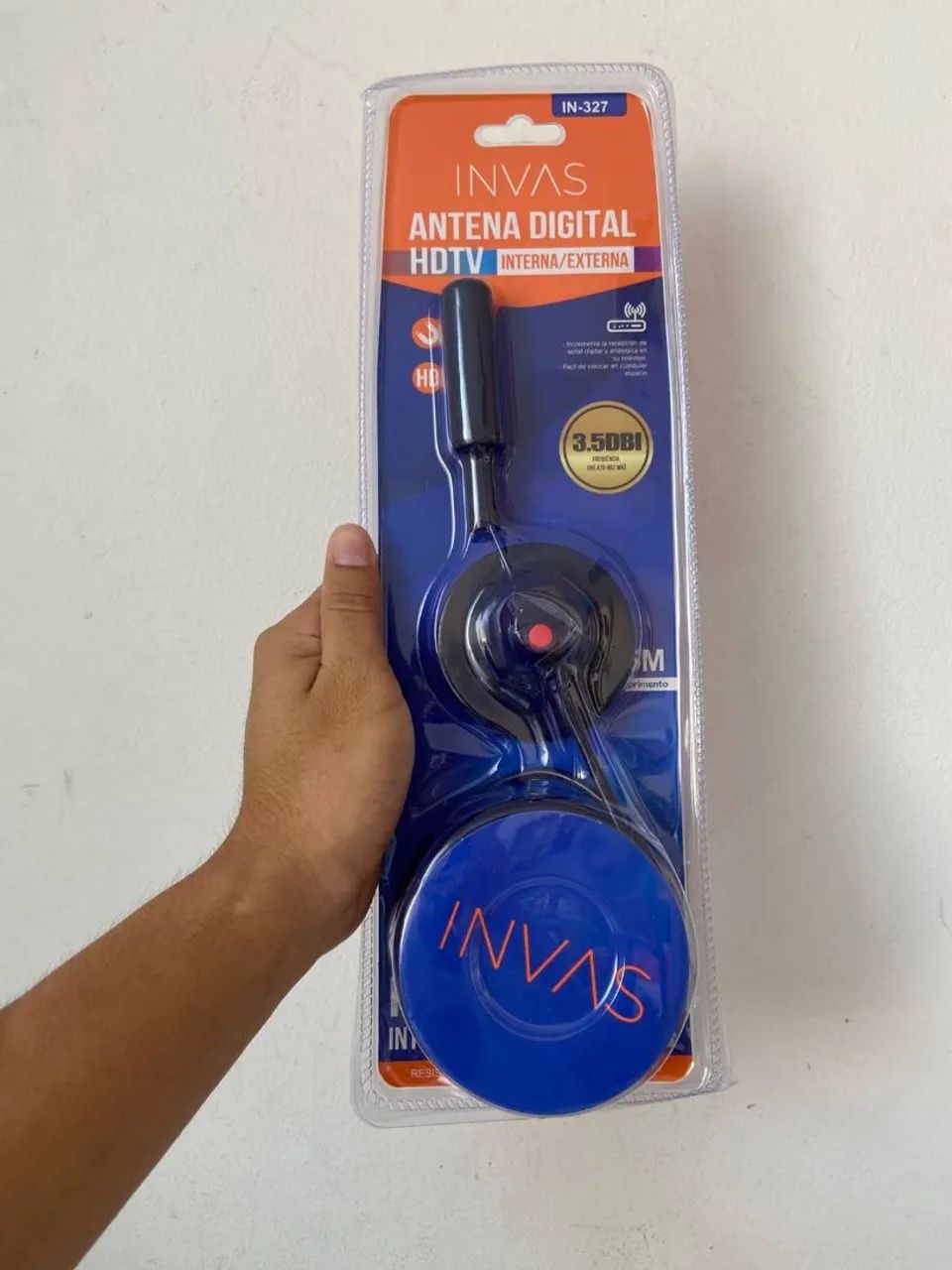 Antena Digital Interna/Externa 5 Metros 3.5DBI Invas IN-327