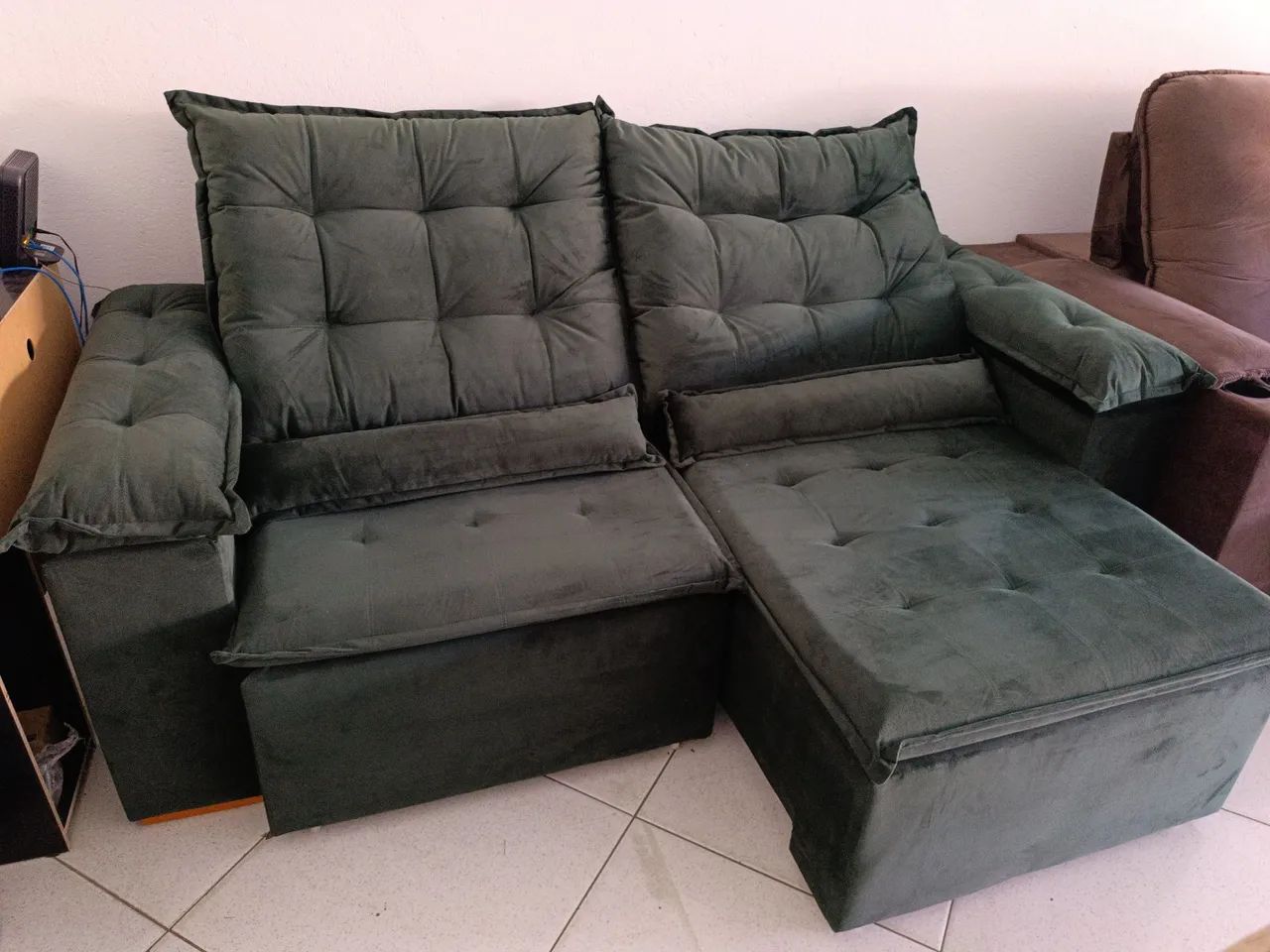 Sofá de Canto Verde - Conforto e Estilo