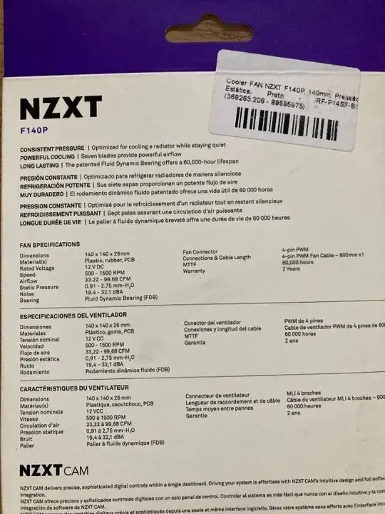 Kit Fans NZXT F140P 140mm - Foto 3
