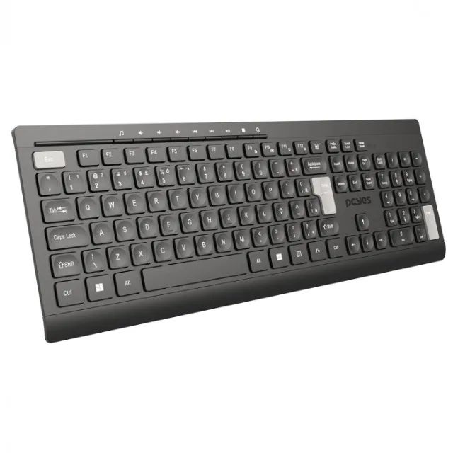 Teclado Sem Fio USB Pcyes PTOSFWAB - WZetta - Foto 2
