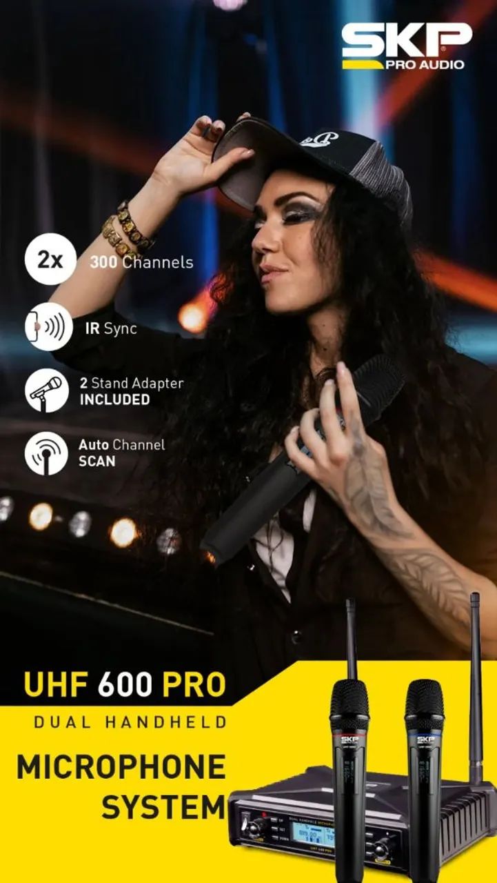 Professional Dual Wireless Microphone SKP UHF 600 PRO64308567195266124