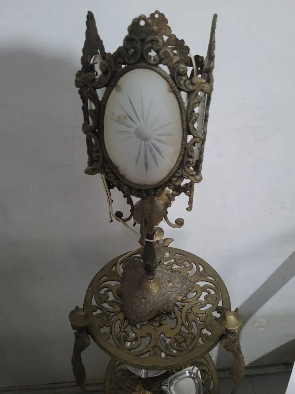 Luminária abajur em cobre antiga