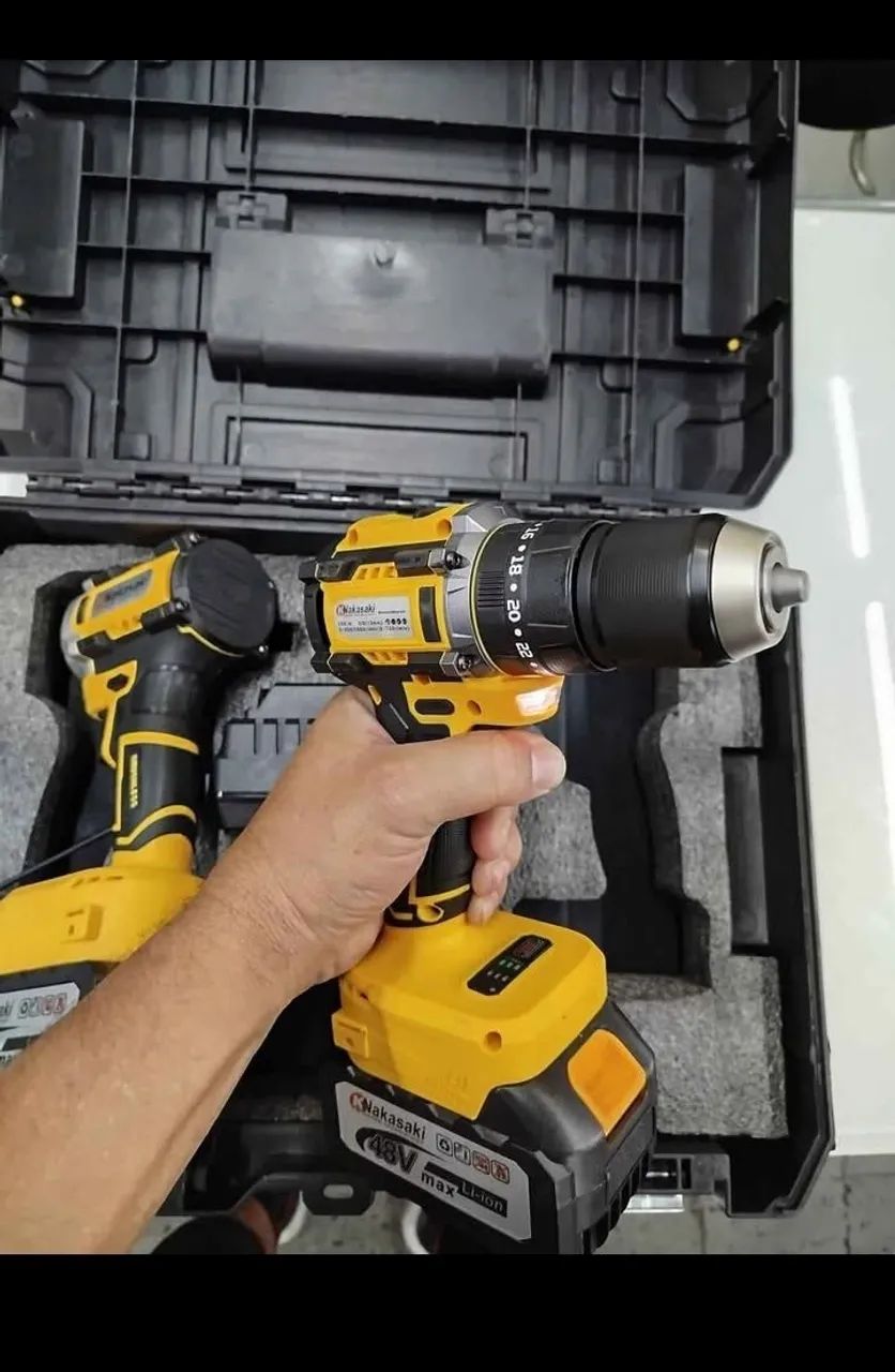 Kit Chave de Impacto + Parafusadeira 48v Nakasaki - NOVA 