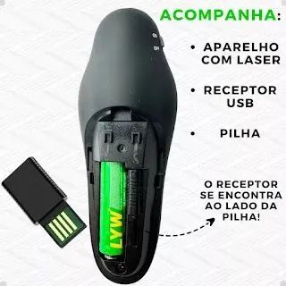 Apresentador Slides Laser Pointer - Compacto e Elegante! - Foto 4
