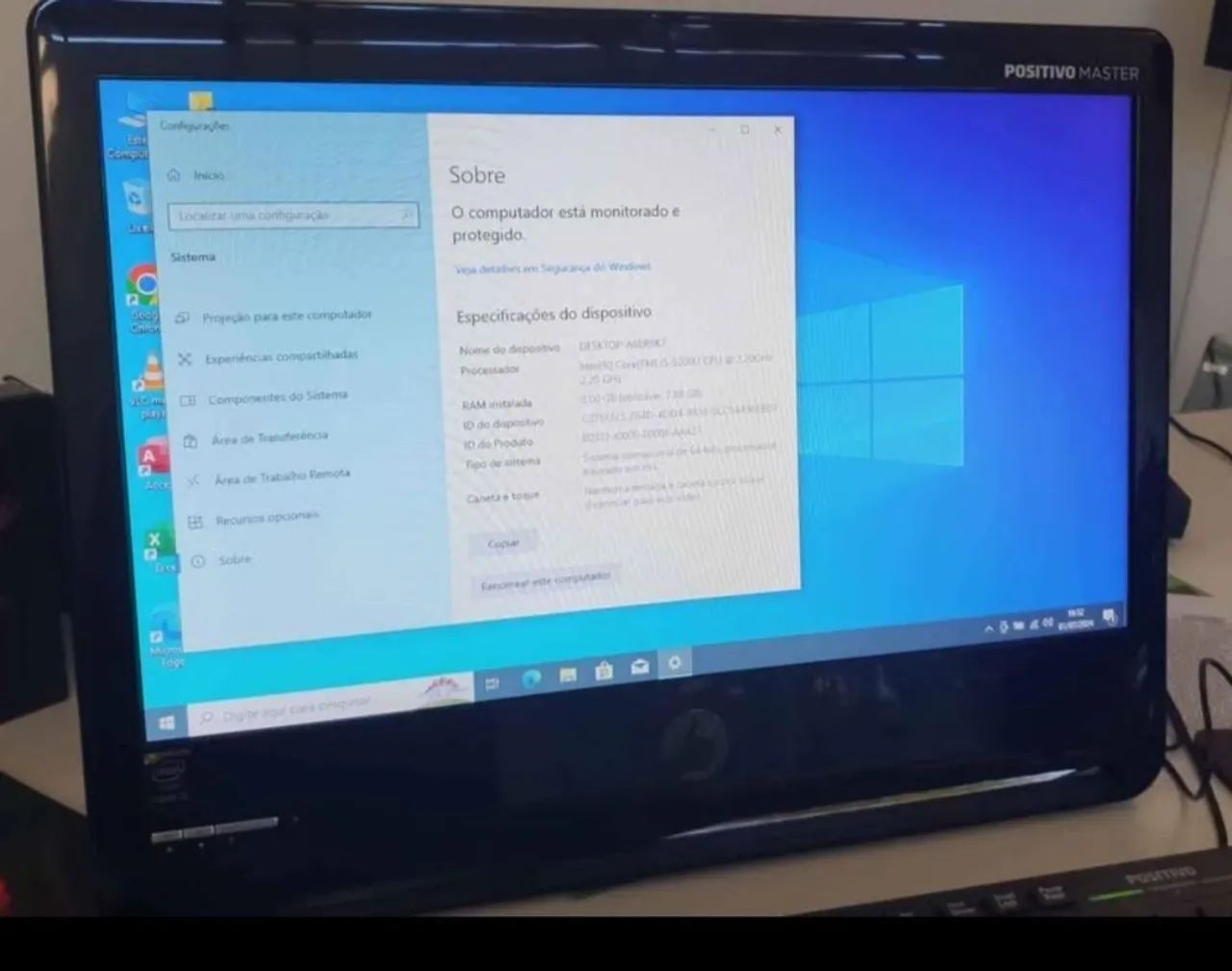 Computador Positivo Master i5 8gb SSD256GB 