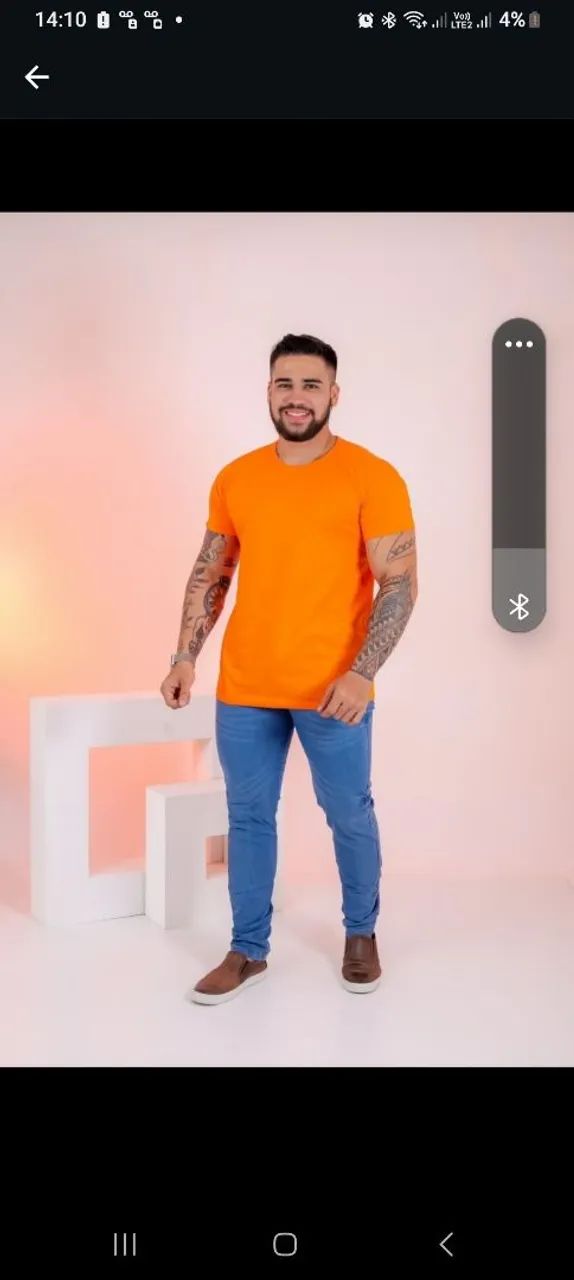 Blusa Masculina Camiseta Camisa Lisa 100% algodão Urbana - Foto 4