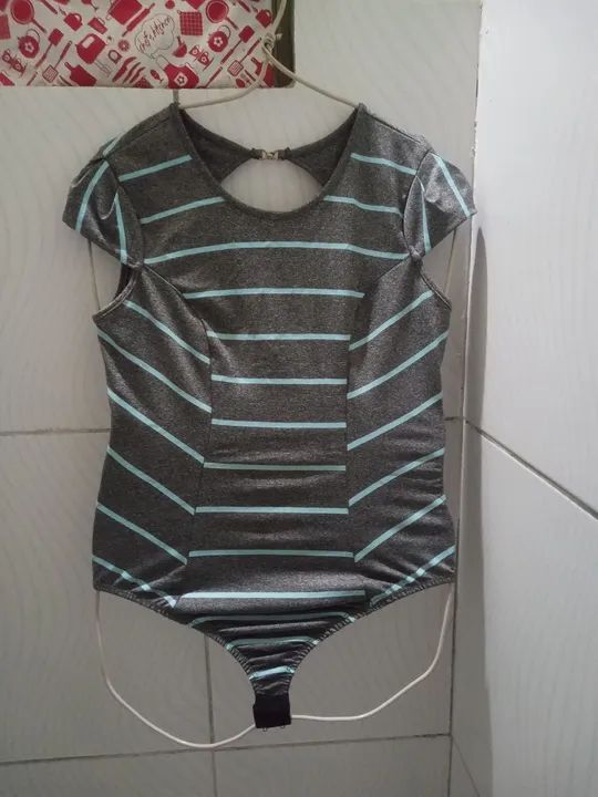 Body listrado Feminino M - Foto 5