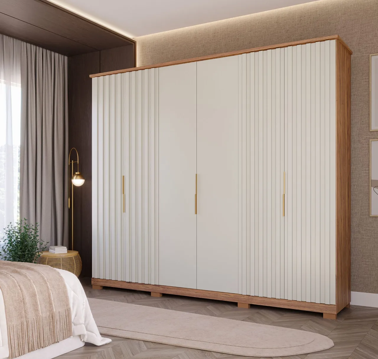 Guarda-Roupa Moderno 6 Portas com Detalhes