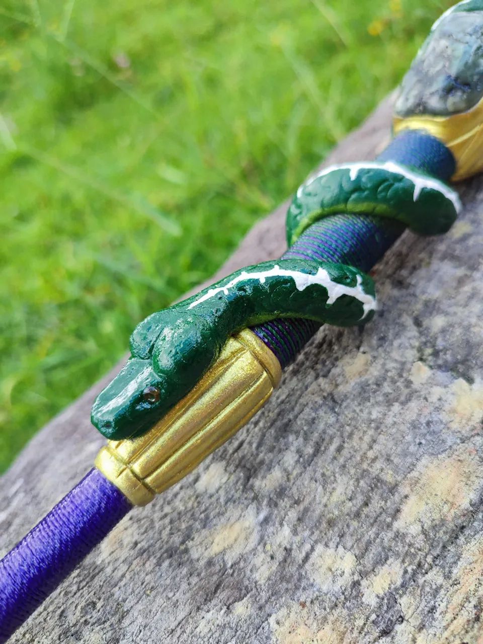 Tepi Aplicador Rapé Jiboia Branca Com Pedra Esmeralda - Jiboia Verde - Foto 5