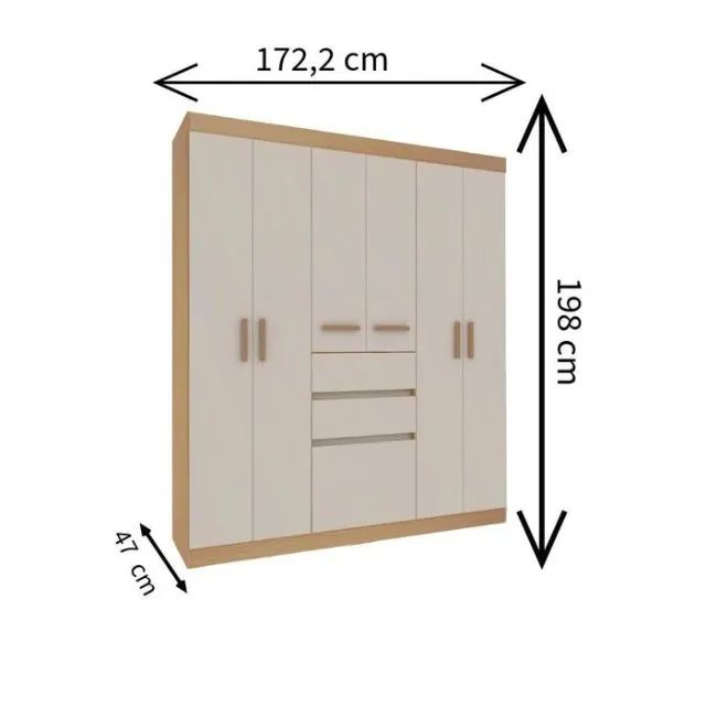 Guarda-roupa Concord 7 Portas e 2 Gavetas para quarto - Foto 3