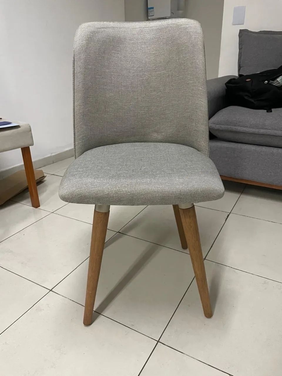 Cadeira de Jantar Slim Linho Cinza tt76 - Foto 2