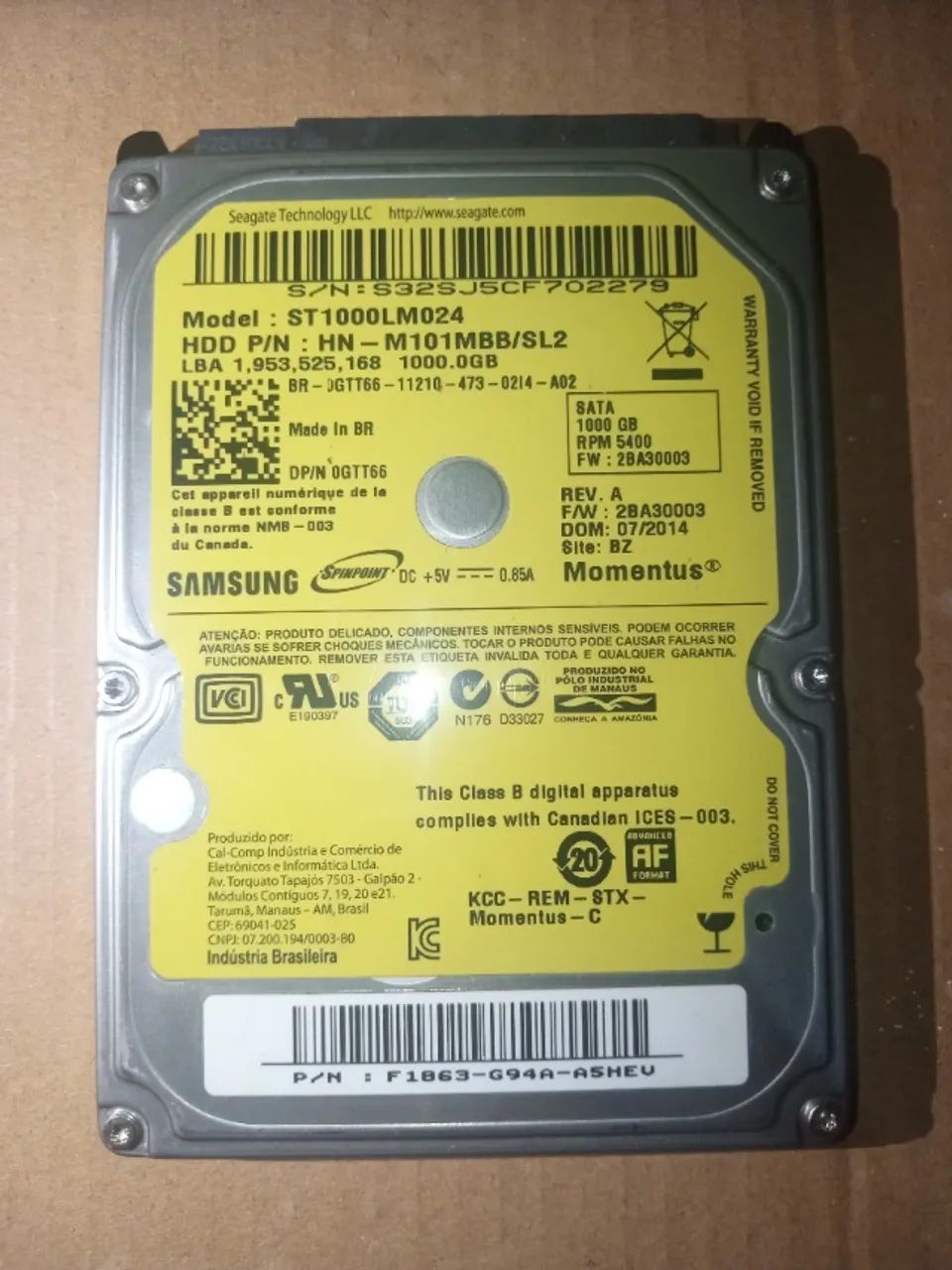 HD Seagate Momentus 1TB (Saúde e Velocidade 100%) PC, Notebooks, Consoles - Foto 3