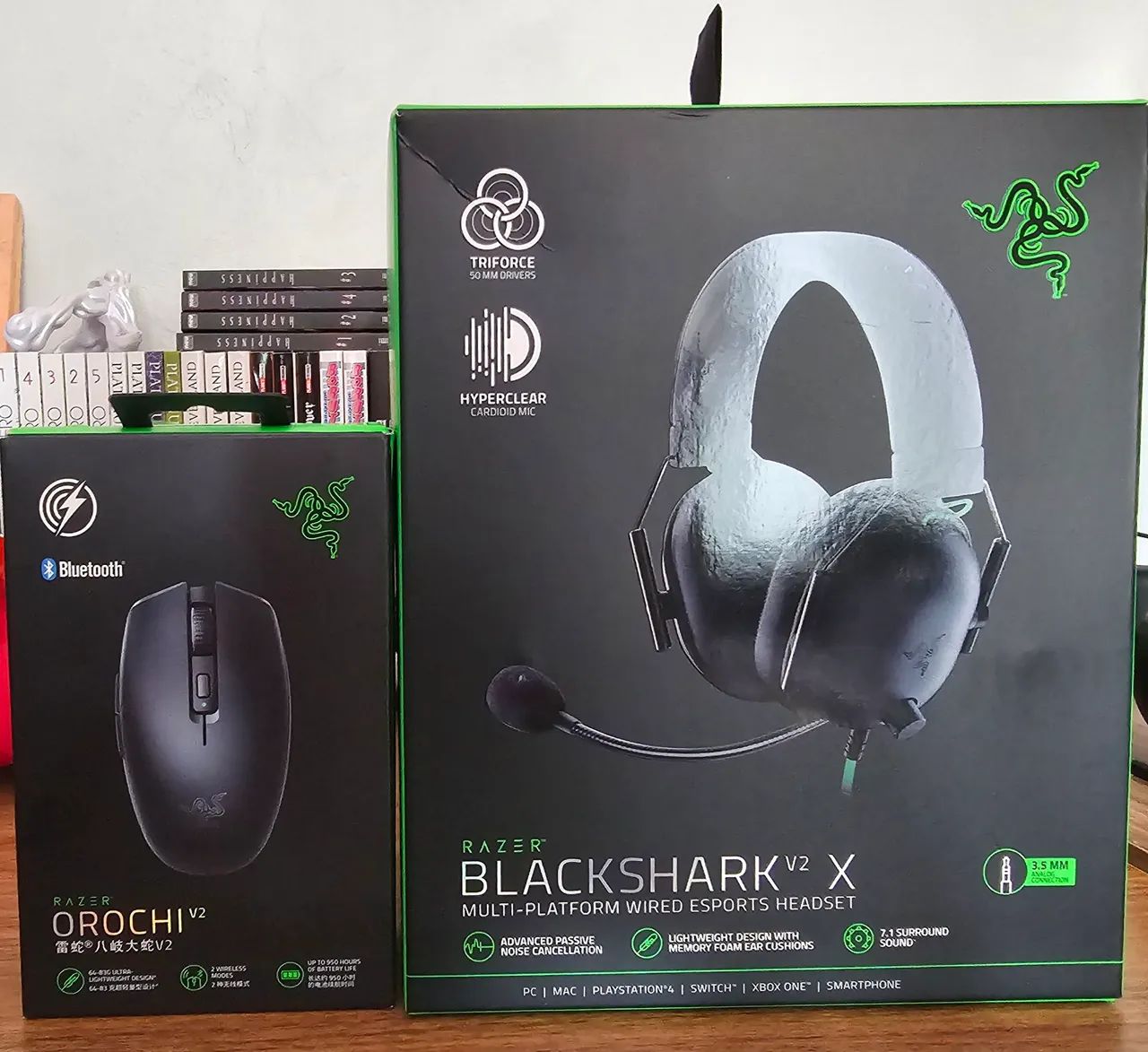 Kit mouse e headset Razer.