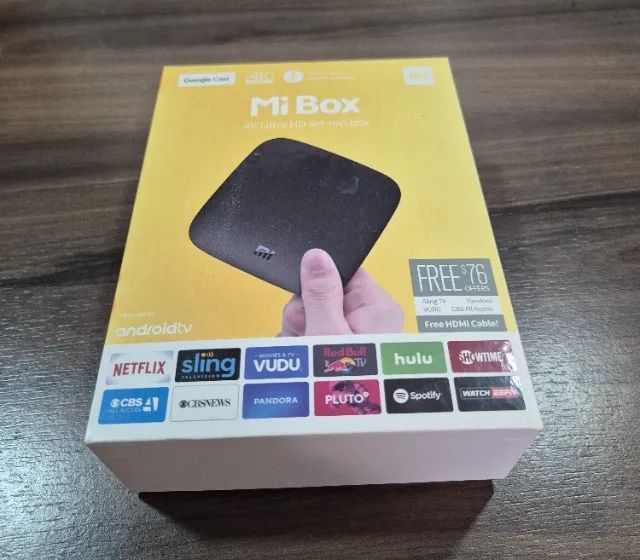 TV Box Xiaomi Mi Box TV 4K com Android TV e Controle Remoto com microfone