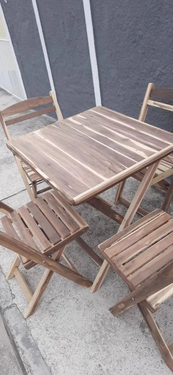 Conjunto de Mesa e Cadeiras Dobráveis - Foto 3