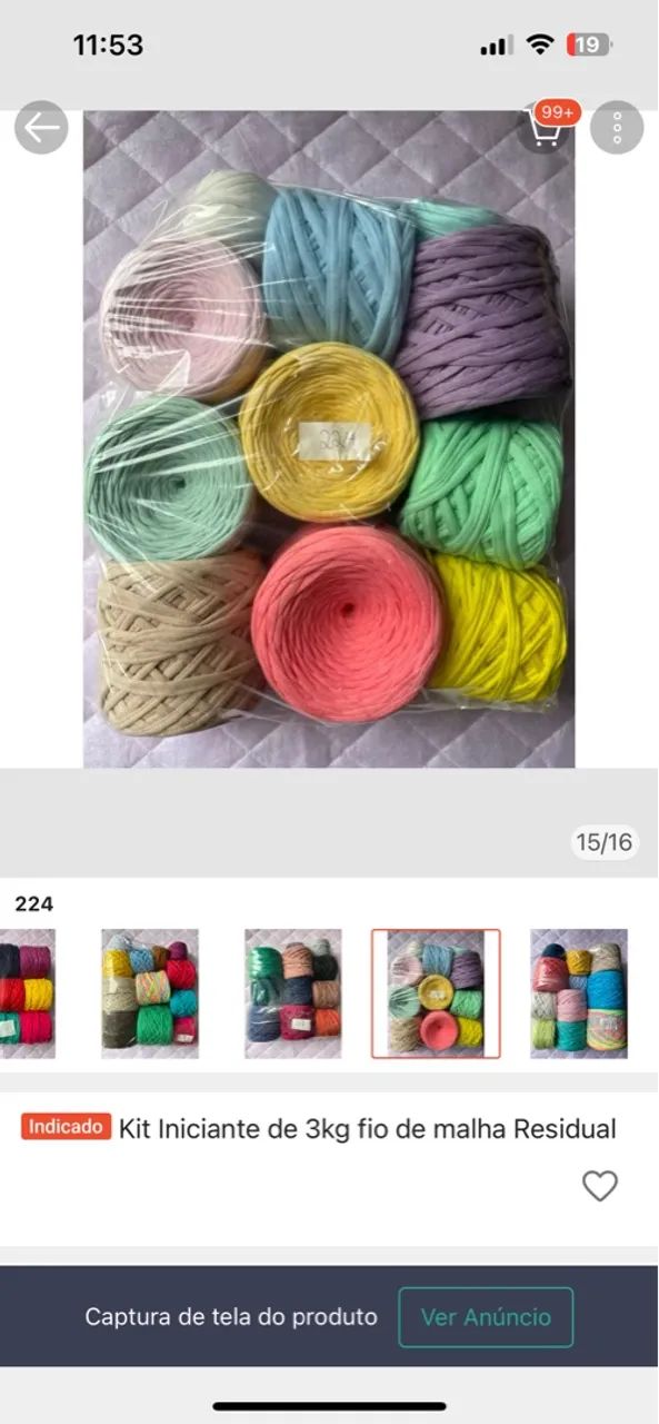 Kit com mais de 100 fios de malha Residual para artesanato - Foto 4