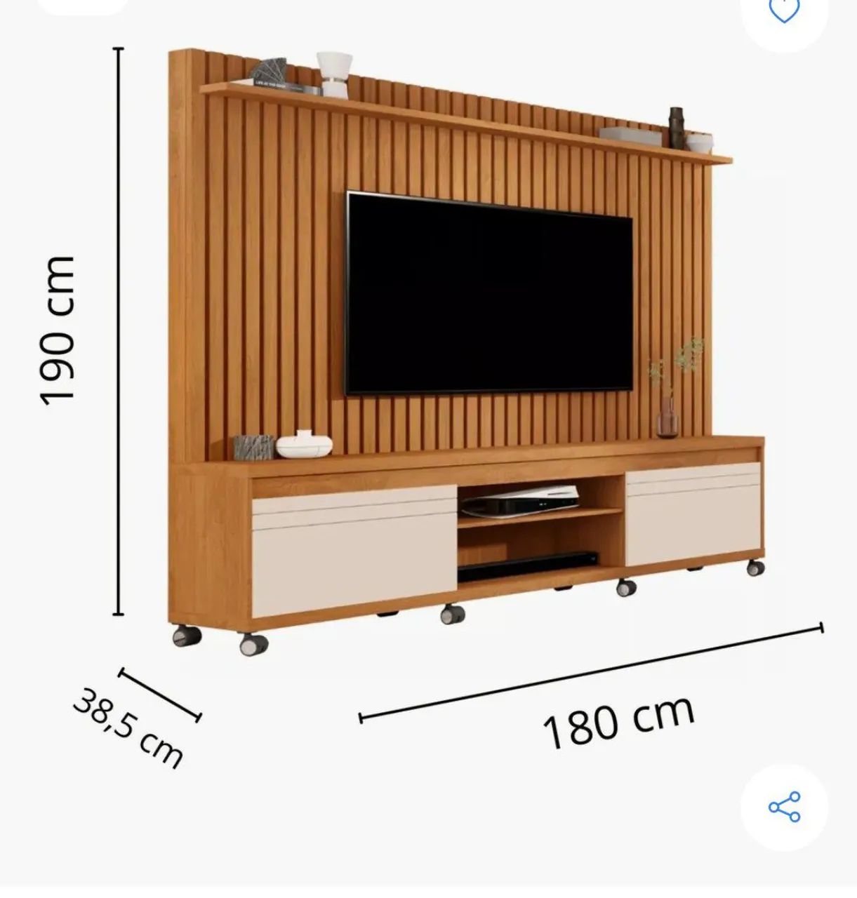 Rack home para TV ripado ,com rodinhas  - Foto 2