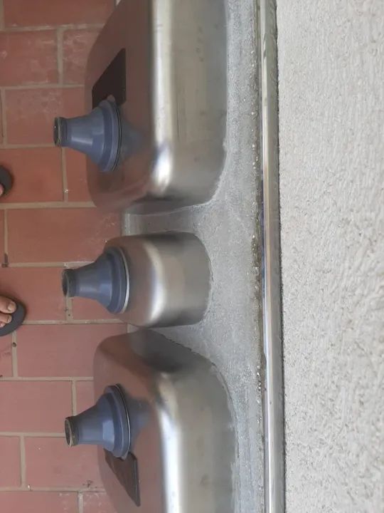 Pia de Inox com Cuba dupla + cuba auxiliar + Sifão de Inox compatível para três saídas - Foto 3