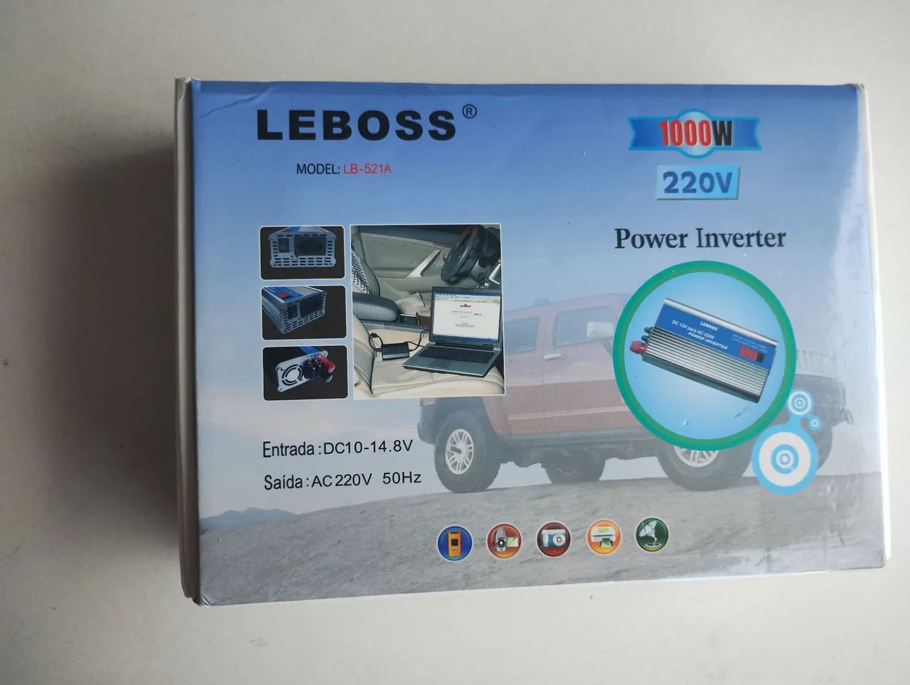 Inversor de Tensão para Carro 1000W 220V LEBOSS LB-521A