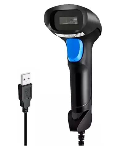 Leitor De Codigo De Barras Com Fio 1.6m Tomate Mdk-102 127/220v Azul Usb - Foto 3