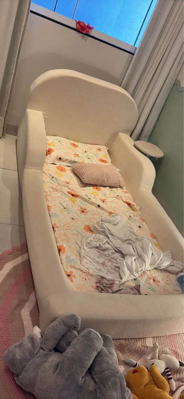 Cama montessoriana 2,18 tecido com colchão 