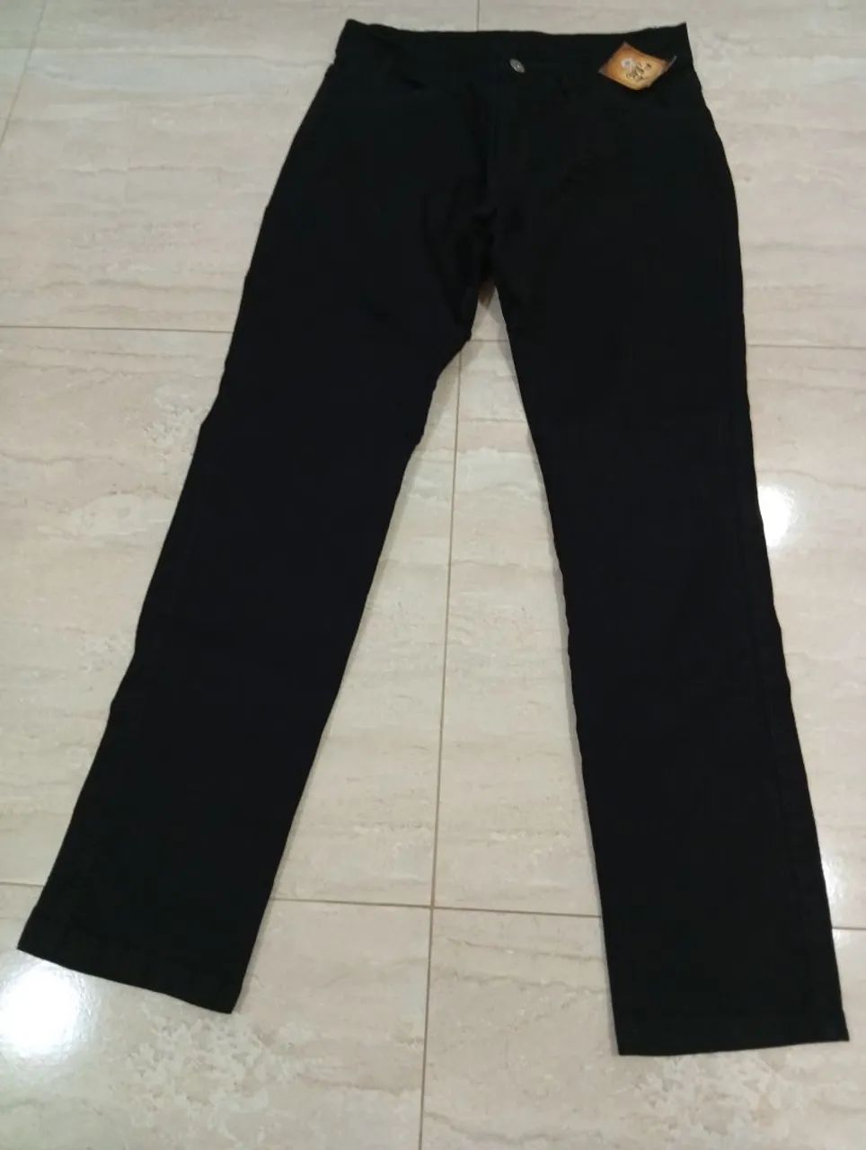 Calça Jeans Masculina Reta 46 Preta - Nova