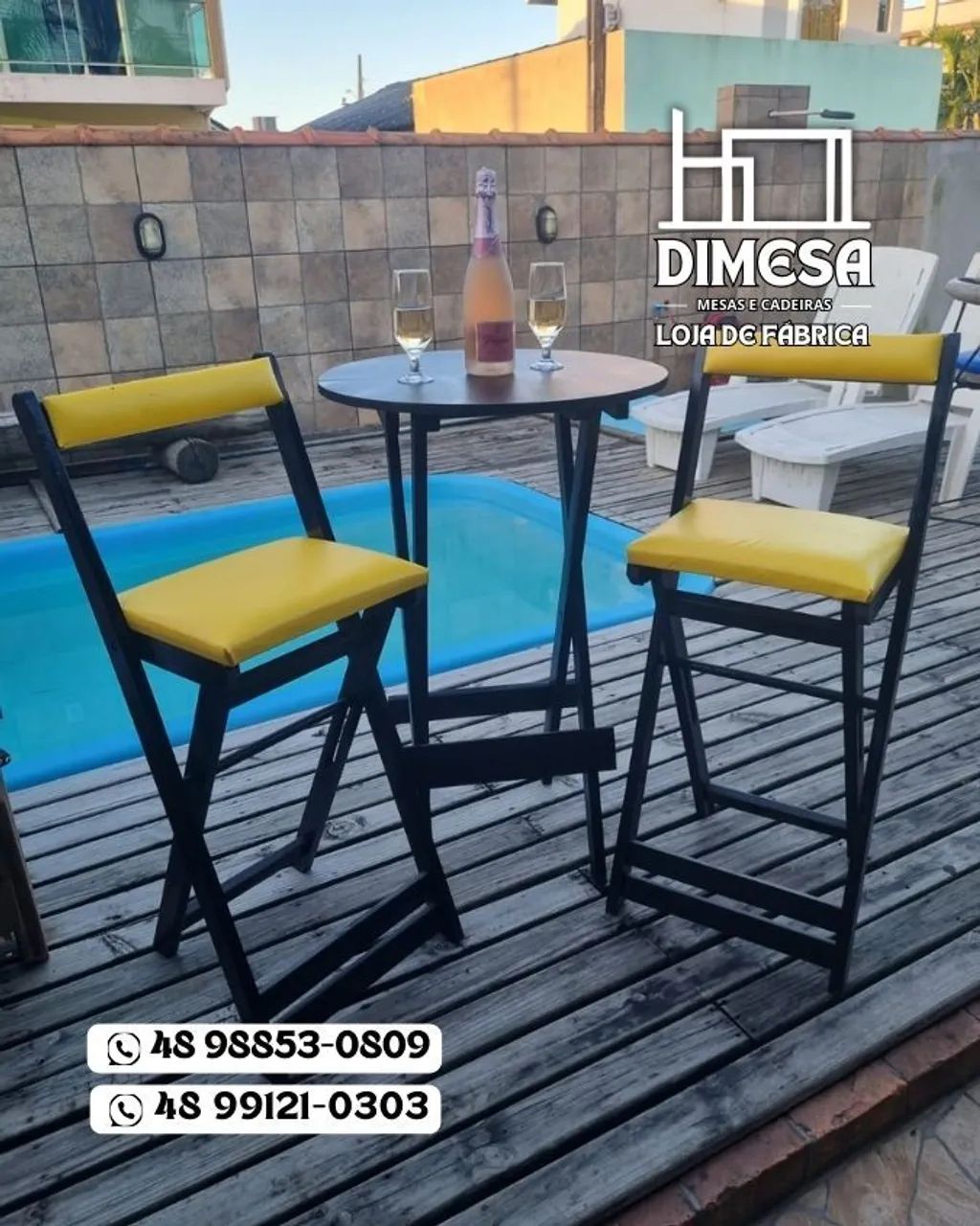 Kit bistrô com 2 banquetas. * Dimesa pague na entrega  - Foto 2