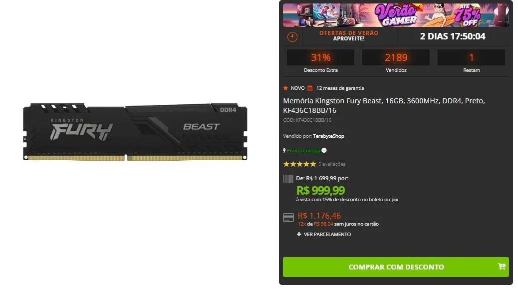 MEMORIA RAM DDR4 32GB 2x16 3600MHz - Foto 3