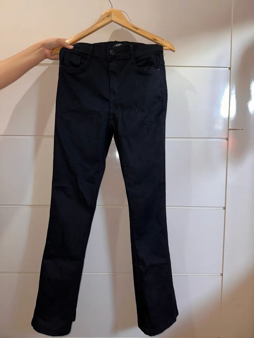 Calça Preta Estilo Perna Solta 