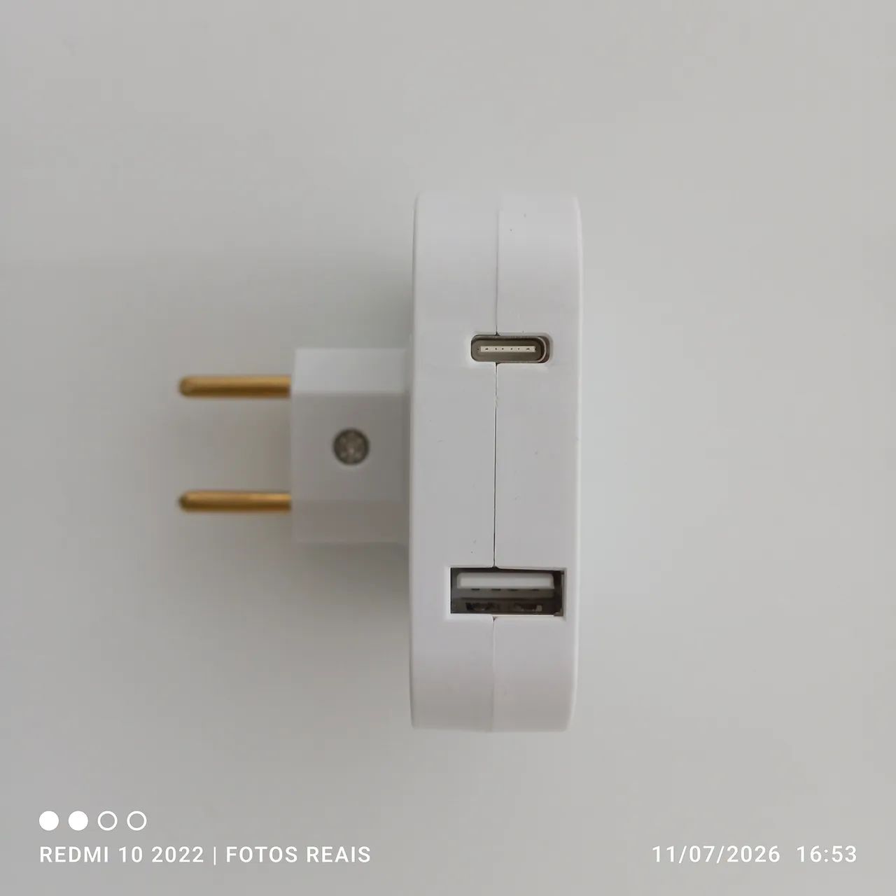 Adaptador 2 tomadas 1USB C 1USB, 16A 2500W benjamin conversor
