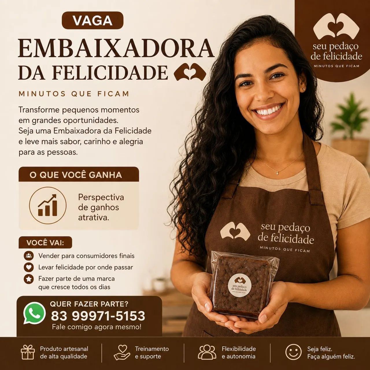 Vaga para embaixadora da felicidade 