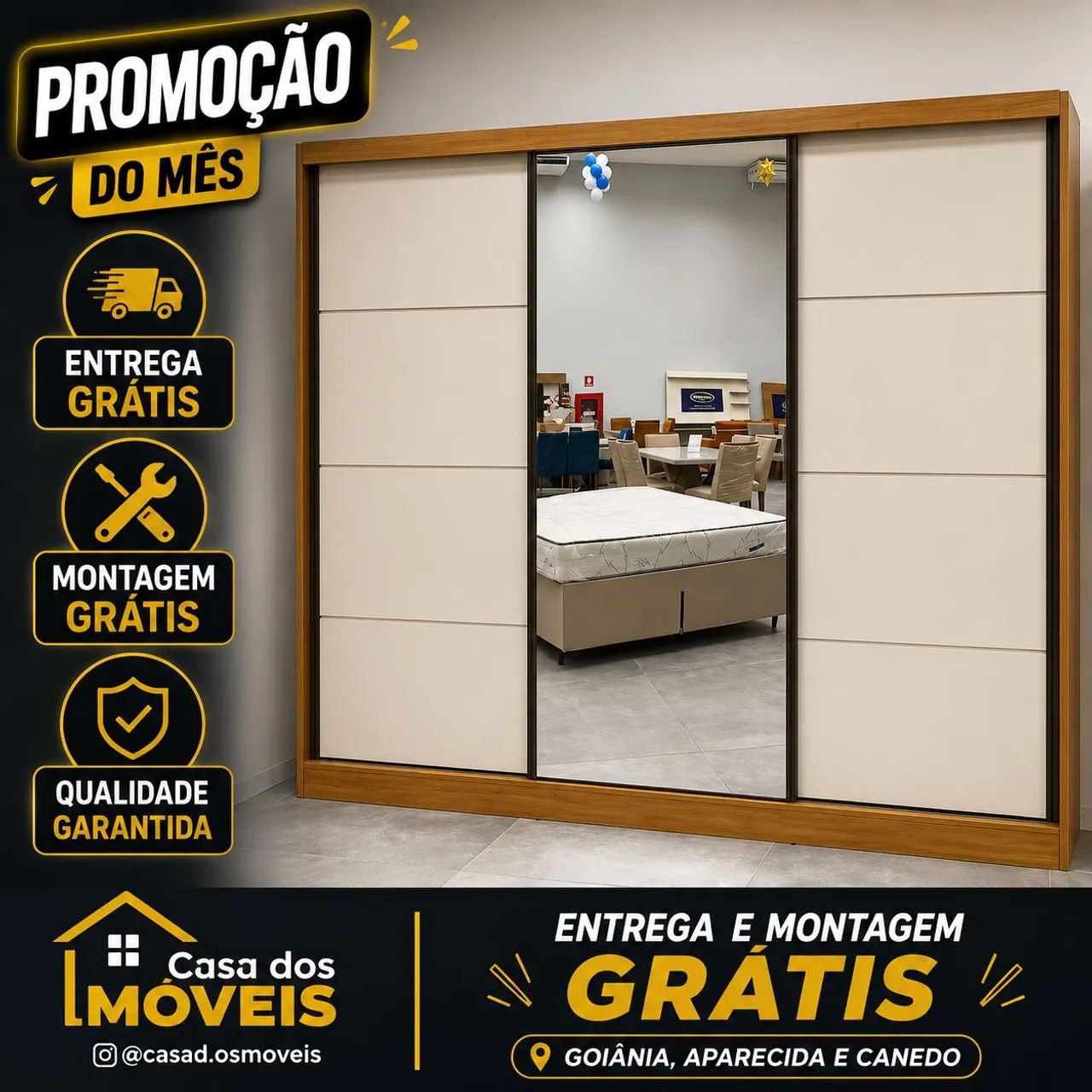 Roupeiro Bergamo 100% MDF 