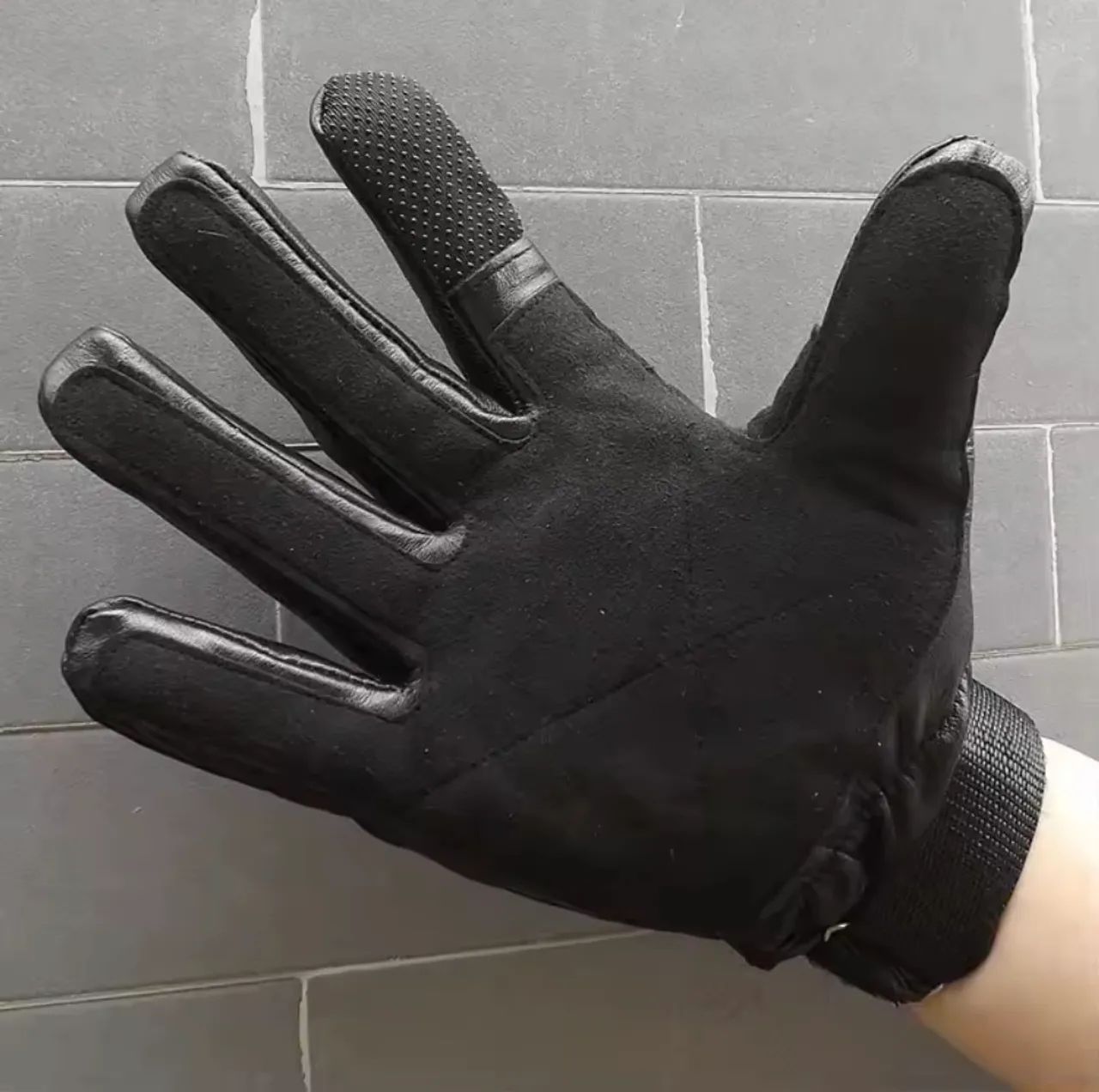 Luvas táticas masculinas de couro de dedo completo para segurança e resgate - Foto 2