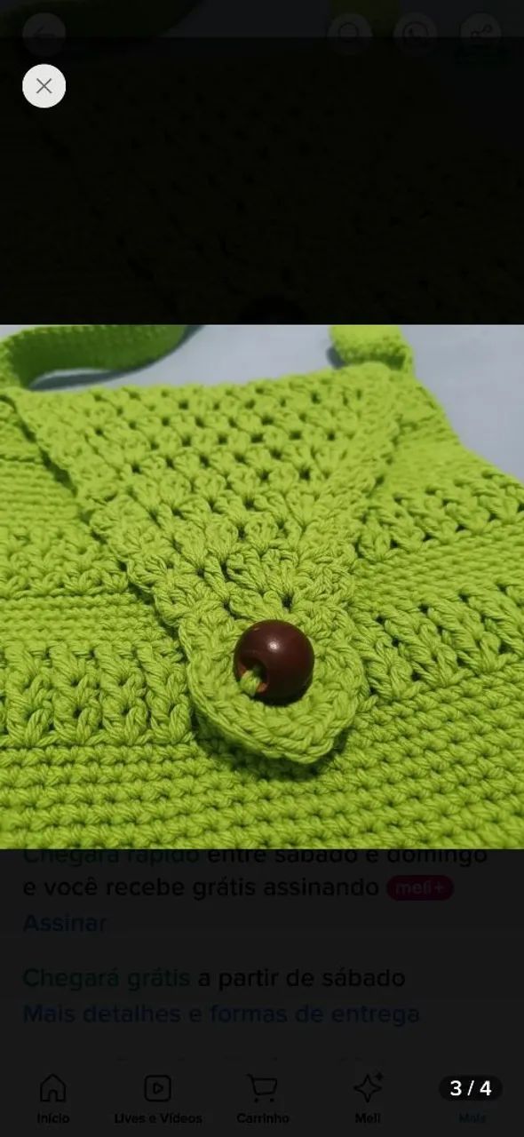 Bolsa de crochê verde