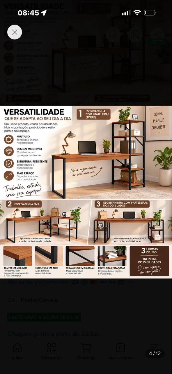 Escrivaninha Home Office  - Foto 2
