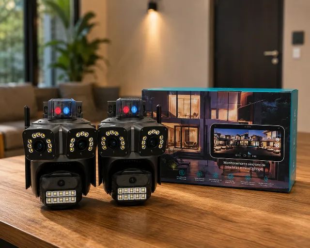 3 EM 1 CÂMERA DE SEGURANÇA TRIPLALENTE 6MP ULTRA HD WI-FI EXTERNA APP ICSEE  - Foto 2