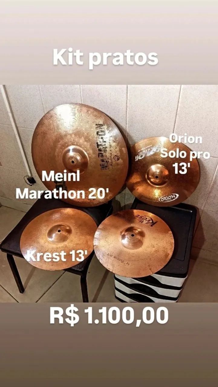 Kit de pratos Bateria  - Foto 3