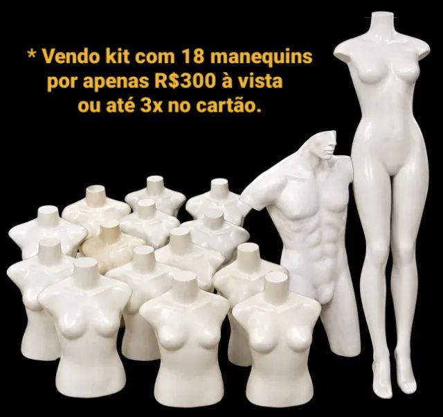 Kit com 18 Manequins para loja 