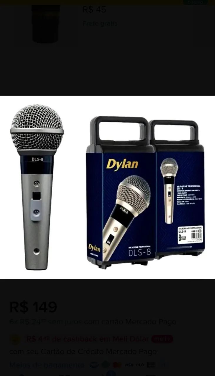 Microfone Profissional Dylan DLS-8 seminovo - Foto 3