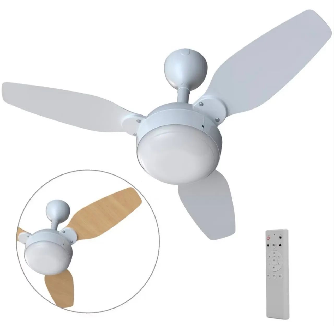 Ventilador de teto com controle remoto 