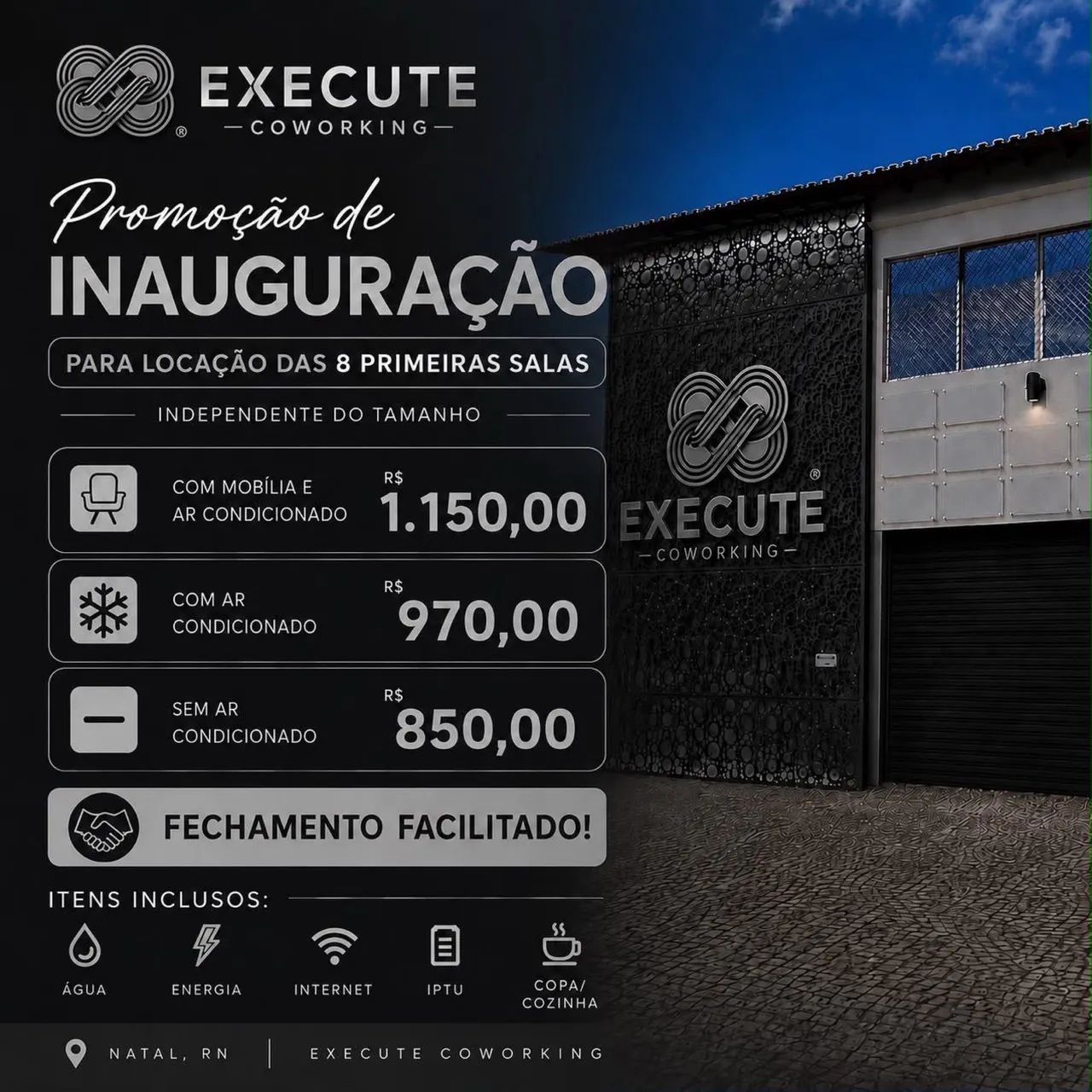 Salas de escritório para locação.
