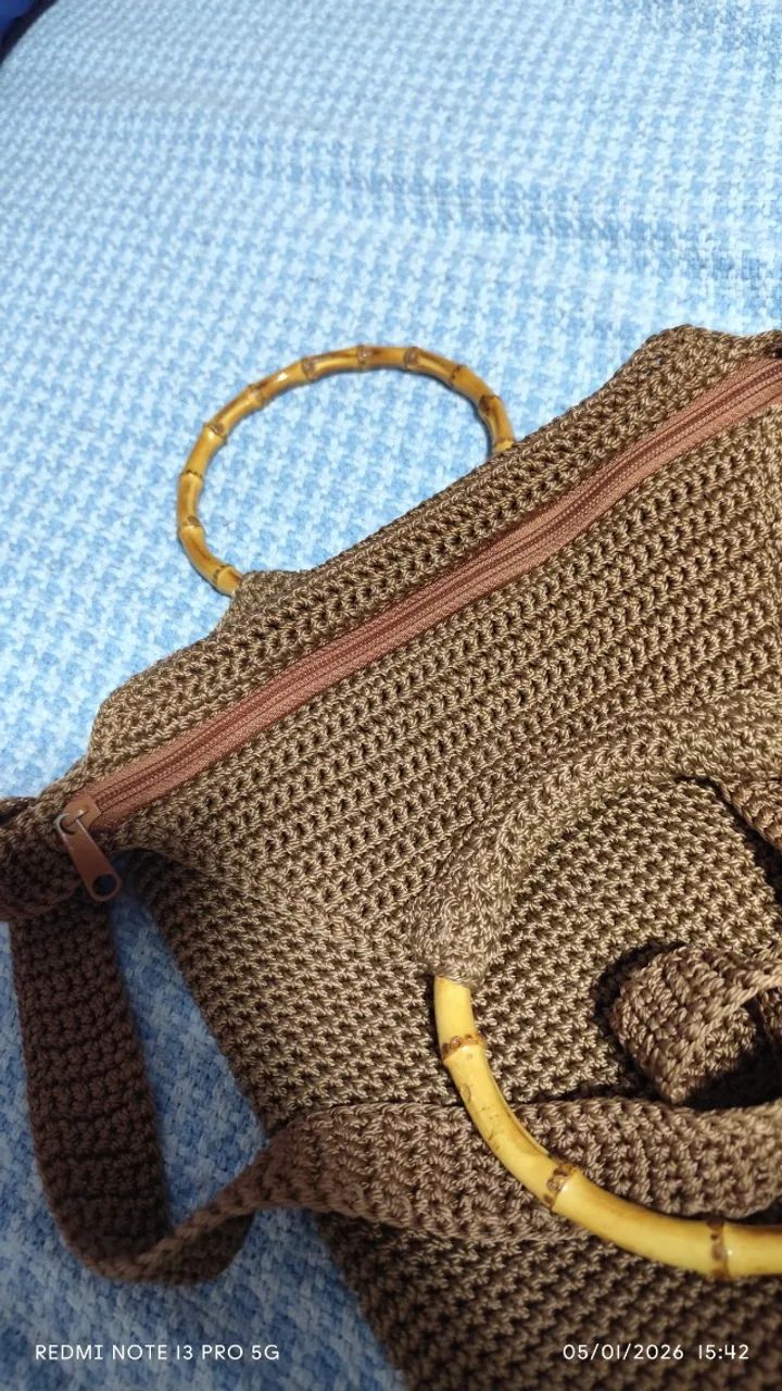Bolsa de Crochê - Marrom - Foto 4