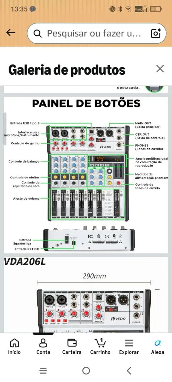 Mesa de som