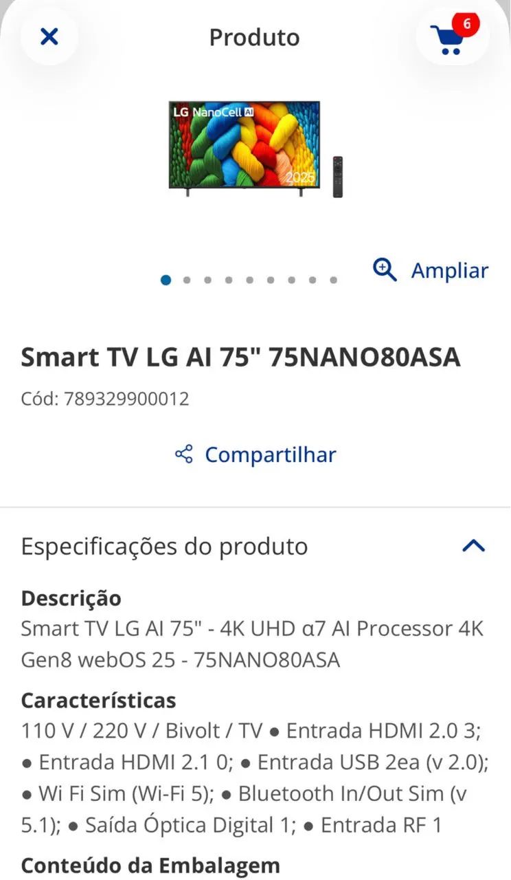 Smart TV LG AI 75? - Foto 4