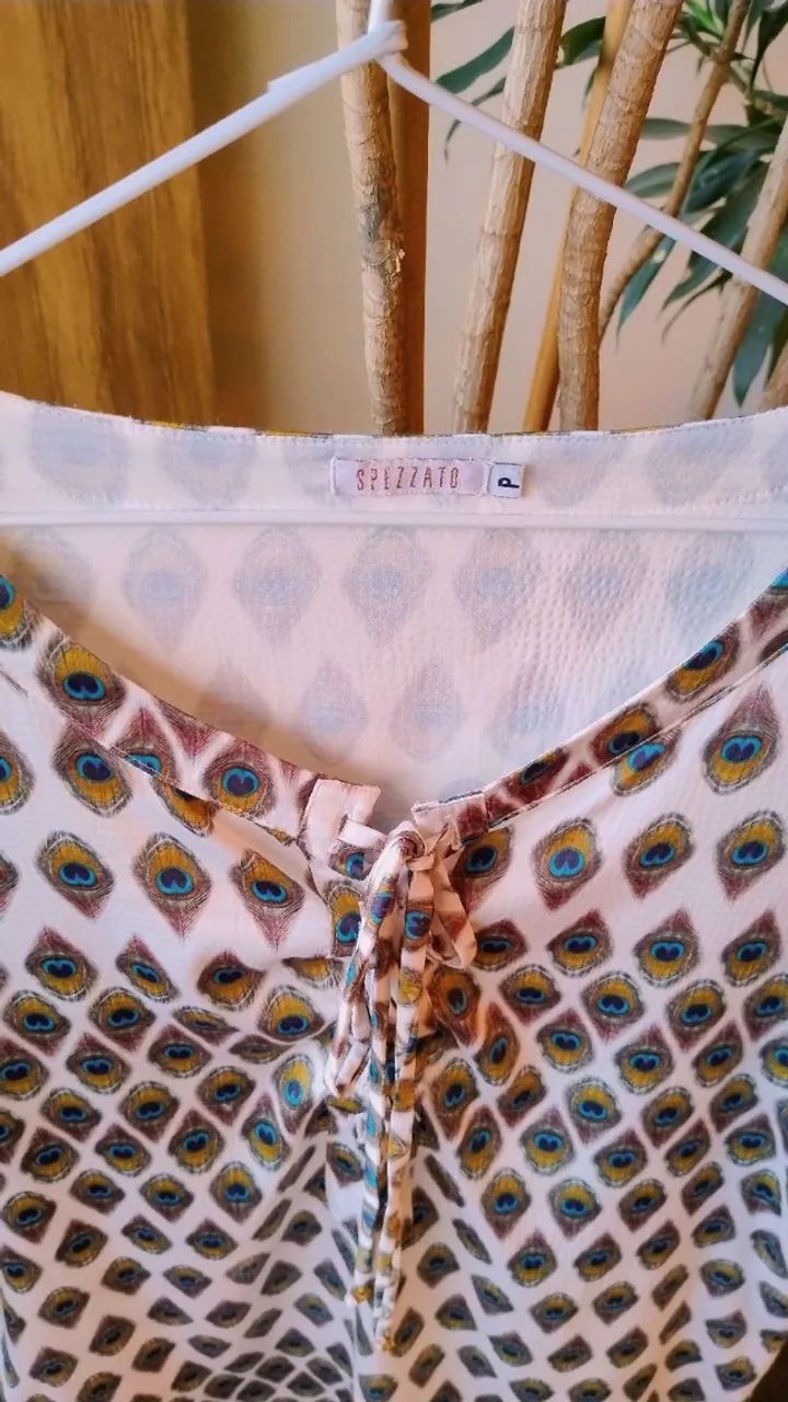 Vestido Túnica Pavão Branco da Spezzato - Foto 4